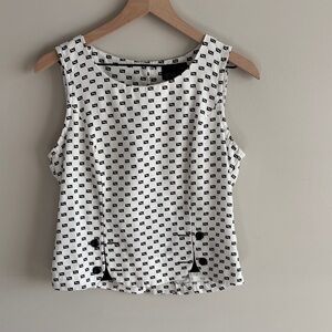 VTG Scarlett • Black and White Geometric Blouse